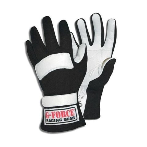 G-FORCE GF G5 RaceGrip Gloves 4101CSMBK Driving Gloves, RaceGrip, 2 Layers, Leather/Nomex®, Black, SFI 3.3/5, Youth Small, Pair