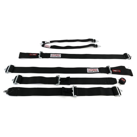 G-FORCE Camlock 6-Point Harness 7101BK Harness, Complete, 6-Point, Camlock, Individual Type, Bolt-In, Floor Mount, Black, Each