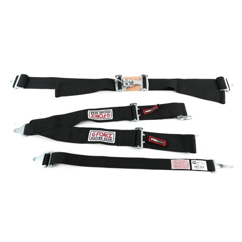G-FORCE Latch and Link V-Type 5-Point Harness 6020BK Harness, Complete, Latch, V-Type, Bolt-In, Floor/Roll Bar Mount, Black, Each