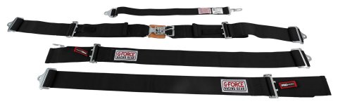 G-FORCE Latch and Link Individual Shoulder 5-Point Harness 6100BK Harness, Complete, 5-Point, & Link, Individual-Type, Bolt-In, Floor/Roll Bar Mount, Black, Each