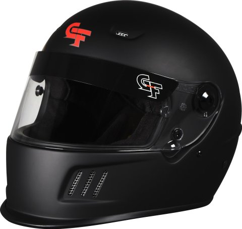 G-FORCE Rift SA2020 Helmets 13010MEDMB Helmet, Rift, Full Face, Snell SA2020, Matte Black, Clear Polycarbonate Shield, EPS Liner, Vented, Medium, Each