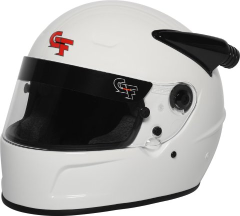 G-FORCE Rift AIR SA2020 Helmets 13016MEDWH Helmets, AIR, Full Face, Snell SA2020, Lightweight Fiberglass, Clear Polycarbonate Shield, EPS Liner, Vented, White, Gloss, Medium, Each