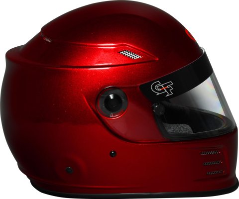 G-FORCE REVO FLASH SA2020 Helmets 13004SMLRD Helmet, FLASH, Full Face, Snell SA2020, Gloss Red Flake, Clear Polycarbonate Shield, EPS Liner, Vented, Small, Each