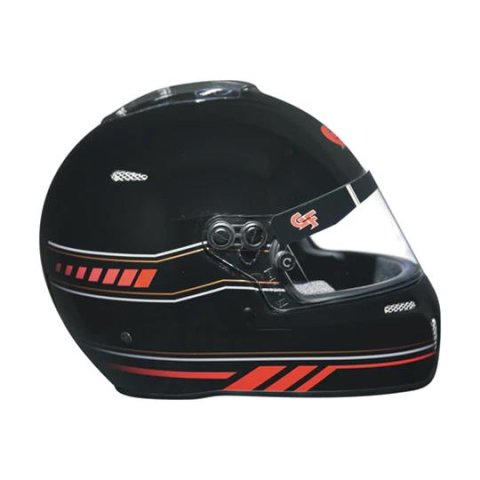 G-FORCE Nighthawk Graphic Helmets 14102XLGB1 Helmet, Nighthawk, Full Face, Snell SA2020, Black/Red, Clear Polycarbonate Shield, EPS Liner, Vented, X-Large, Each