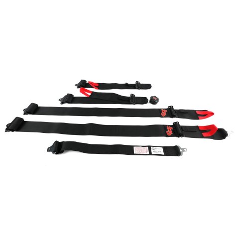 G-FORCE Camlock 5-Point Harness 7000BK Harness, 5-point, Complete, Camlock, Individual-Type, Bolt-In, Floor/Roll Bar Mount, Black, Each