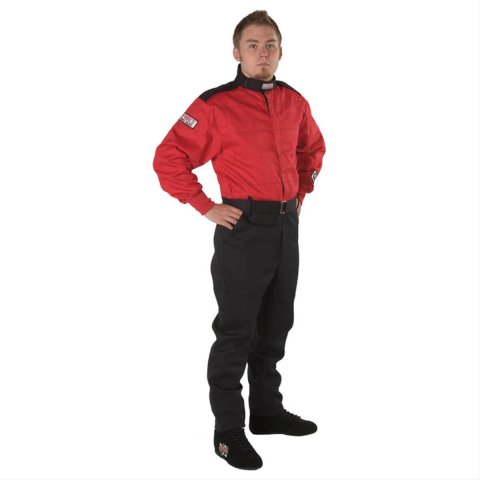 G-FORCE GF125 Driving Suits 4125XXLRD Suit, GF125, One-Piece, Single Layer, Pyrovatex, 2X-Large, Red Top, Black Bottom, Each