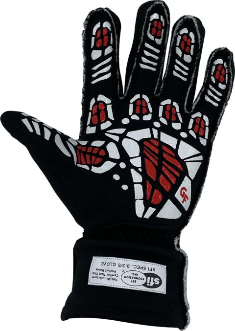 G-FORCE G-Limit RS Racing Gloves 54000XLGBK Gloves, G-Limit, Reverse Seam, Double Layer, Nomex, X-Large, Black, Pair
