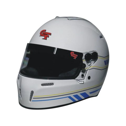 G-FORCE Nighthawk Graphic Helmets 14102XSMW1 Helmet, Nighthawk, Full Face, Snell SA2020, White/Blue, Clear Polycarbonate Shield, EPS Liner, Vented, X-Small, Each