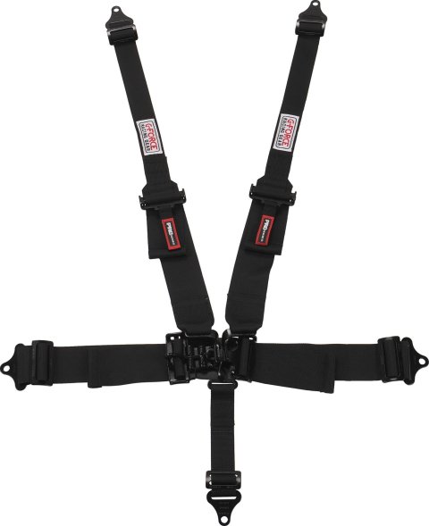 G-FORCE Latch and Link Individual Shoulder 5-Point Harness 6600BK Harness, Complete, Latch, Individual-Type, Bolt-In, Floor/Roll Bar Mount, Black Latches/Links, Black Harness, Each