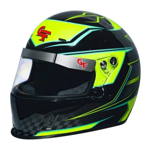 G-FORCE CMR Graphics Helmets 13402MEDYL Helmet, Graphics, Full Face, CRM 2016, Black/Yellow, Clear Polycarbonate Shield, EPS Liner, Vented, Youth Medium, Each