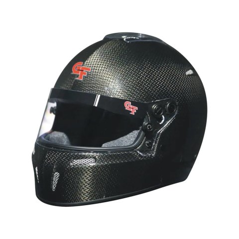 G-FORCE Nighthawk Carbon Fusion Helmets 14104MEDBK Helmet, Fusion, Full Face, Snell SA2020, Black Fiber, Clear Polycarbonate Shield, EPS Liner, Medium, Each