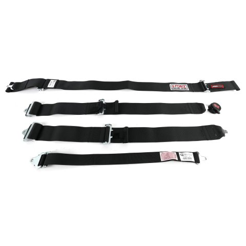 G-FORCE Camlock Drag Racing 5-Point Harness 7140BK Harness, Complete, Camlock, Individual-Type, Bolt-In, Wraparound, Black, Each