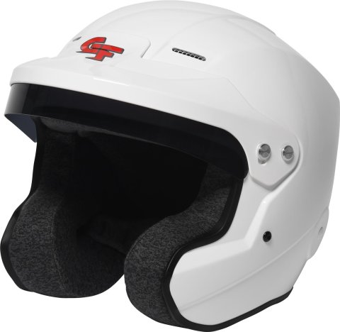 G-FORCE Nova OF SA2020 Helmets 16002LRGWH Helmet, OF, Open Face, Snell SA2020, Gloss White, Tinted Visor, EPS Liner, Large, Each