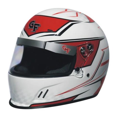G-FORCE CMR Graphics Helmets 13402SMLRD Helmet, Graphics, Full Face, CRM 2016, White/Red, Clear Polycarbonate Shield, EPS Liner, Vented, Youth Small, Each