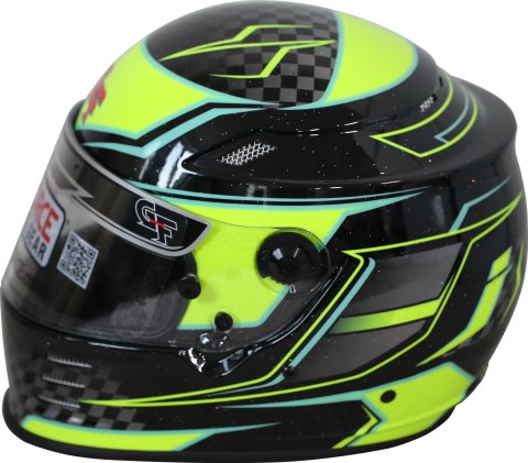 G-FORCE REVO Graphics SA2020 Helmets 13005XLGYL Helmet, Graphics, Full Face, Snell SA2020, Black/Yellow, Clear Polycarbonate Shield, EPS Liner, Vented, X-Large, Each