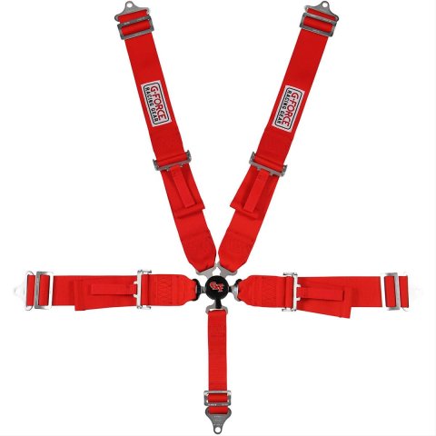 G-FORCE Camlock 5-Point Harness 7000RD Harness, Complete, Camlock, Individual-Type, Bolt-In, Floor/Roll Bar Mount, Red, Each