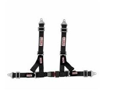 G-FORCE Tuner Belts 4-Point Harness 9000BK Harness, 4-Point, Series, Push Button Latch, Bolt-In, Floor/Roll Bar Mount, Black, Each