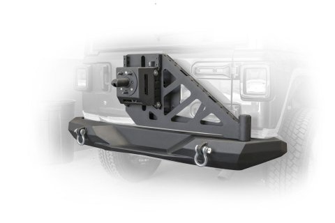 DV8 Offroad Rear Bumpers with Tire Carrier RBJL-08 Bumper, Swing Away Carrier, High Clearance, Fabricated, Accommodates Factory Backup Sensor/Camera, Hardware, Steel, Black, Jeep, Each