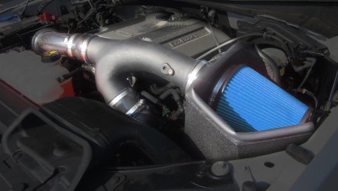 Volant APEX Series Intake Systems for 2017-2020 F-150 - 319735 Air Kit, Series, Aluminum Tube, Black Wrinkle Finish, MaxFlow 5 Cotton Gauze Filter, Blue, Ford, Kit