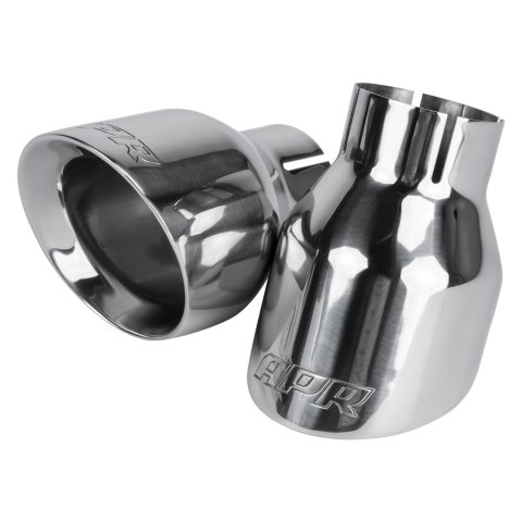 APR Round, Polished 2.50 Inch Exhaust Tip TPK0006 Tips, Clamp-on, Stainless Steel, Polished, Slant Cut, in. Inlet, 3.50 in. Outlet, Audi, Porsche, Volkswagen, Pair