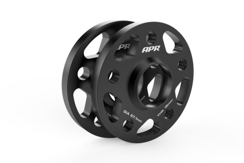 APR 0.59 inch Wheel Spacers MS100158 Spacers, 0.590 in. Thickness, 2.50 in. Center Bore Diameter, Aluminum, Black, 5 x 112mm Bolt Circle, for Lamborghini, Audi, Volkswagen, Pair