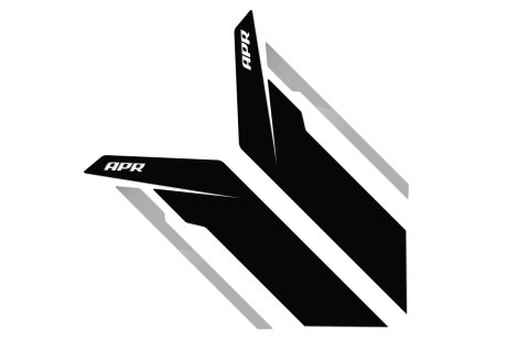 APR Sideburn Fender Decals PM100334 and Stickers, Decal, Vinyl, Black/Silver, Pair