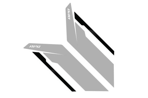 APR Sideburn Fender Decals PM100335 and Stickers, Decal, Vinyl, Silver/Black, Pair