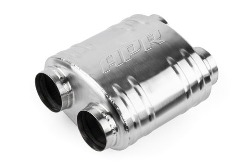 APR Premium Sound Absorption 304 Stainless Steel 2.75 Inch Muffler MUH0011 Muffler, Absorption, in. Dual Inlets/2.75 in. Dual Outlets, Steel, Brushed, Universal, Each
