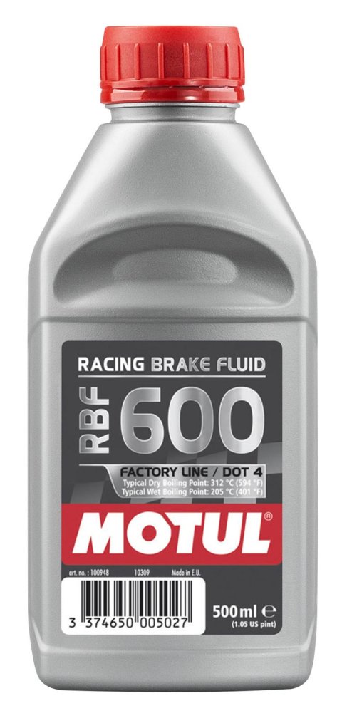 Motul 600 Brake Fluid 100949 Fluid, 600, DOT 4, 500 ml, Each