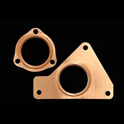 SCE Pro Copper Collector Gaskets 4110 Gaskets, Header, Copper, 3-Hole, 2.50 in. I.D., Chevy, Pontiac, Set