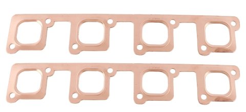 SCE Pro Copper Embossed Exhaust Gaskets 4045 Header and Manifold Gaskets, Embossed, Square Port, Fits Ford Blue Thunder Small Block Heads, Ford, 289/302/351W, Pair
