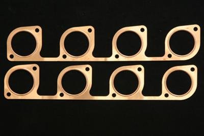 SCE Pro Copper Embossed Exhaust Gaskets 4176 Header and Manifold Gaskets, Embossed, Round Port, for 500 c.i.d. Chevrolet DRCE 2, 3 Applications, V8, Pair