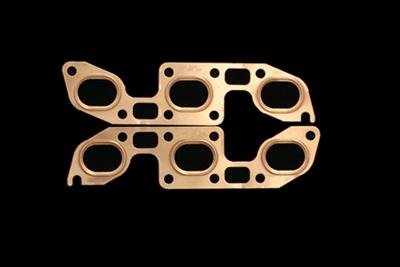 SCE Pro Copper Embossed Exhaust Gaskets 9437 Header and Manifold Gaskets, Embossed, Stock Port, Fits Models with the VG30DETT Twin Turbo V6, for Nissan, 3.0L, Pair