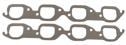 SCE AccuSeal E Exhaust Gaskets 113086 Header and Manifold Gaskets, E, Graphite/Kevlar®, Round Port, for Edelbrock 24 degree Heads, Chevrolet, Big Block, Pair