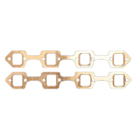 SCE Pro Copper Embossed Exhaust Gaskets 4036 Gaskets, Header, Copper, Rectangular Stock Style Port, 1.470 in. x 1.200 in., 0.043 in. Thick, Ford, Small Block Windsor, Pair