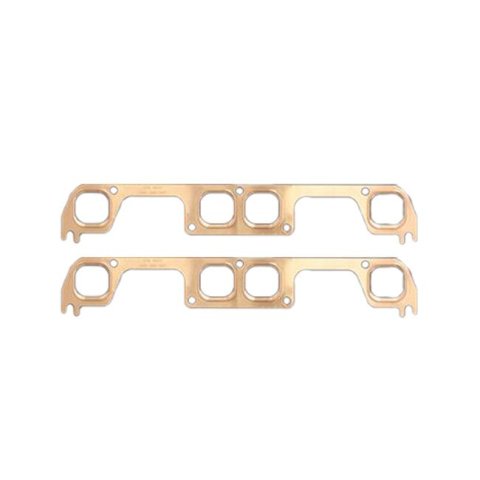 SCE Pro Copper Embossed Exhaust Gaskets 4411 Gaskets, Copper, Rectangular Port, 12 Degree Head, Chevy, Small Block, Pair