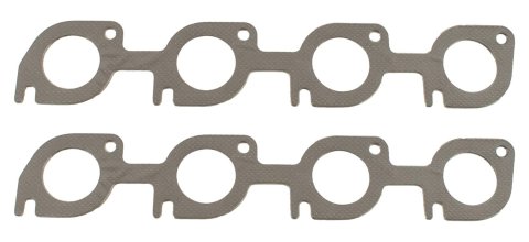 SCE AccuSeal Pro Exhaust Gaskets 211284 Header and Manifold Gaskets, Pro, Graphite/Steel, Round Port, for Splayed Valve Heads, Chevrolet, Small Block, Pair