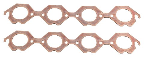 SCE Pro Copper Annealed Exhaust Gaskets E11187 Header and Manifold Gaskets, Annealed, Round Port, Chevrolet, Small Block, Pair