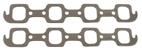 SCE AccuSeal E Exhaust Gaskets 136082 Header and Manifold Gaskets, E, Graphite/Kevlar®, Rectangular Port, for N351 Sportsman & Brodix T1F, Ford, Small Block Windsor, Pair