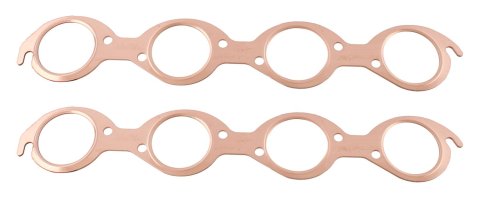 SCE Pro Copper Embossed Exhaust Gaskets 4040 Header and Manifold Gaskets, Embossed, Round Port, for Sonny's 5.00 in. Bore Center Heads, V8, Pair