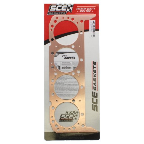 SCE Pro Copper Head Gaskets P110672LT Gaskets, Copper, 4.060 in. Bore, Copper, 0.072 in. Compressed Thickness, O-ring of the Block or Heads Is Required, Chevrolet, 5.7L LT, Each