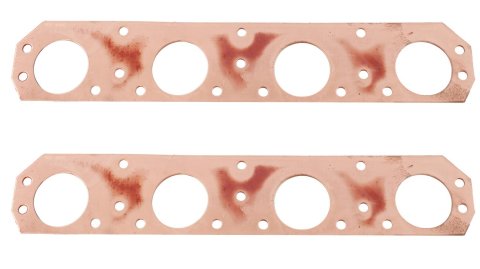 SCE Pro Copper Embossed Exhaust Gaskets 4466 Header and Manifold Gaskets, Embossed, Round Port, Smiley's, Dodge, Plymouth, 426 Hemi, Pair
