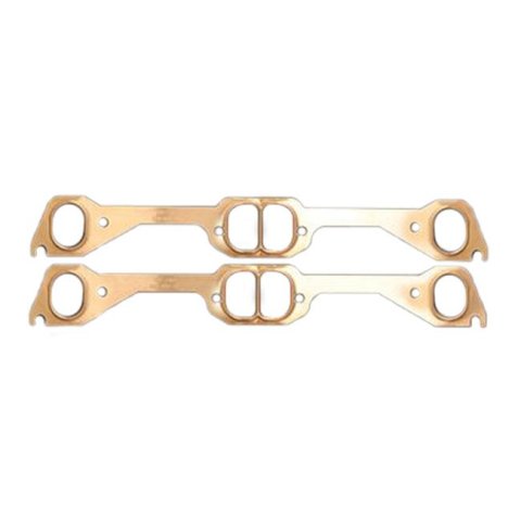 SCE Pro Copper Embossed Exhaust Gaskets 4128 Gaskets, Header, Copper, D-Port, Pontiac, V8, Pair