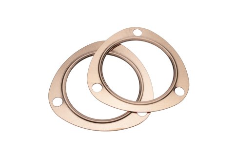 SCE Pro Copper Collector Gaskets 4300 Gaskets, Copper, Embossed, 3-Hole, 3.00 in. Inside Diameter, Pair