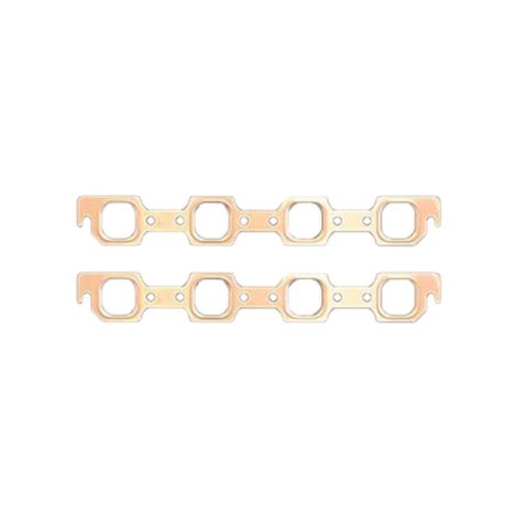 SCE Pro Copper Embossed Exhaust Gaskets 4736 Gaskets, Header, Copper, Brodix Spread Port, Ford, Small Block, Pair