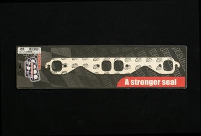 SCE AccuSeal E Exhaust Gaskets 111080 Gaskets, E, Graphite/Kevlar®, Square Port, Chevy, Small Block, Pair