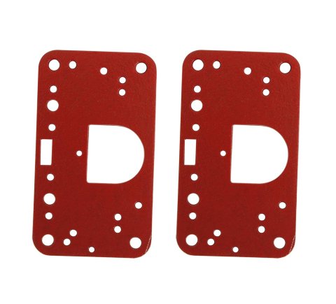 SCE Metering Block Gaskets 370 Gasket, Fiber, Red, Holley, 4150, 4500, 2-Circuit Block, Pair