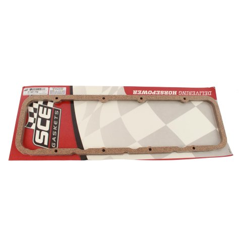 SCE AccuSeal Pro Valve Cover Gaskets 218176 Gaskets, Pro, Laminated High-Temperature Silicone/Cork, Dart Big Chief, Brodix Big Duke, Early Pontiac Stock Heads, Pair
