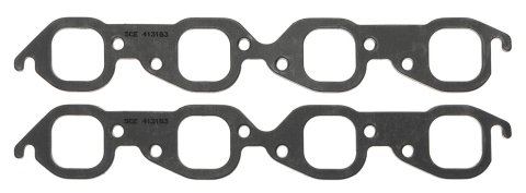 SCE Graph-Form Premium Header Gaskets 413183 Exhaust Gaskets, Header, Square Port, High-Density/Hi-Temp Graphite, Chevy, Pair