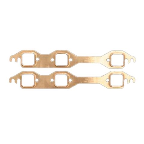 SCE Pro Copper Embossed Exhaust Gaskets 4117 Gaskets, Header, Copper, Square Port, Chevy, 90 Degree V6, Pair